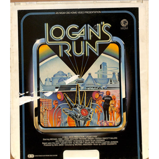Logan's Run (1976) Vintage CED RCA SelectaVision Videodisc TESTED WORKING