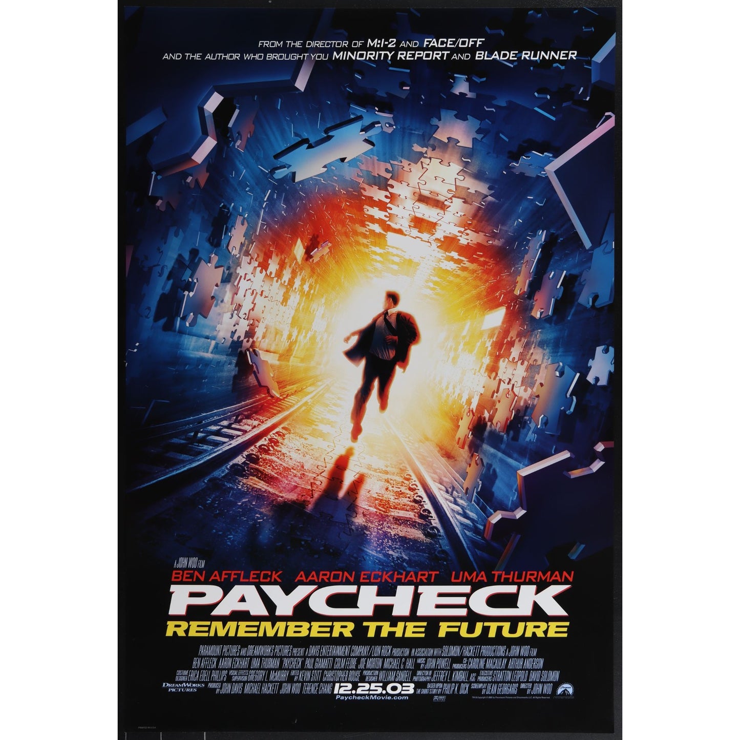 Paycheck (2003) Original Movie Poster Rolled 27x40