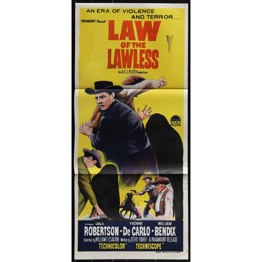 Law of the Lawless (1964) Original Australian Daybill Movie Poster Folded 13x30