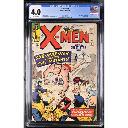 X-Men #6 (1964) CGC 4.0 Marvel Key Issue Sub-Mariner Appearance