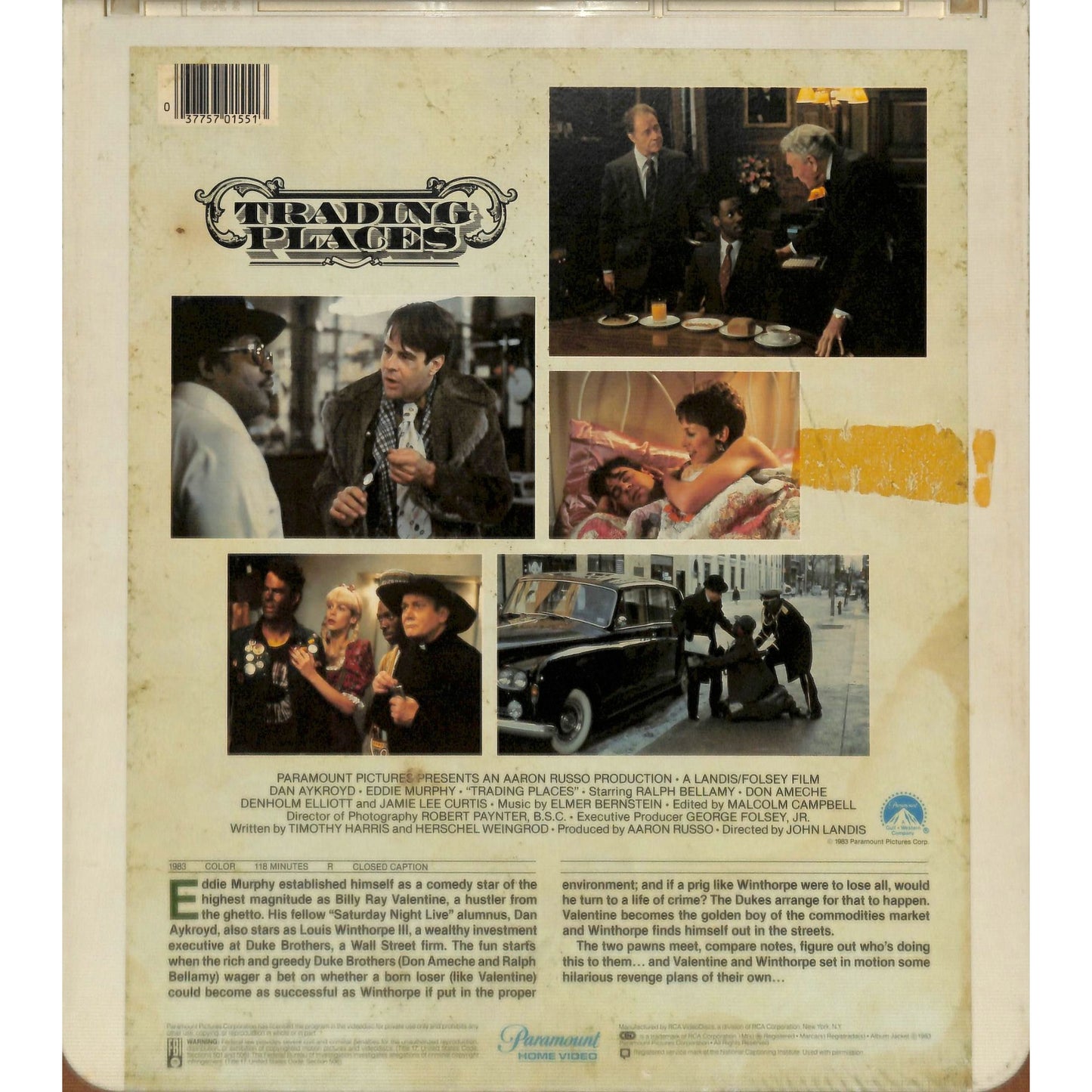 Trading places (1983) Vintage CED RCA SelectaVision Videodisc TESTED WORKING