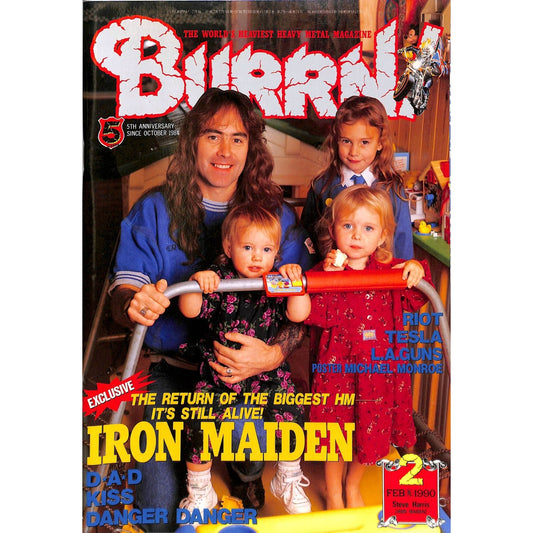 Burrn! Issue #2 February 1990 Steve Harris Cover Heavy Metal Japan