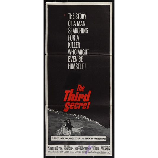 The Third Secret (1964) Original Australian Daybill Movie Poster Folded 13x30