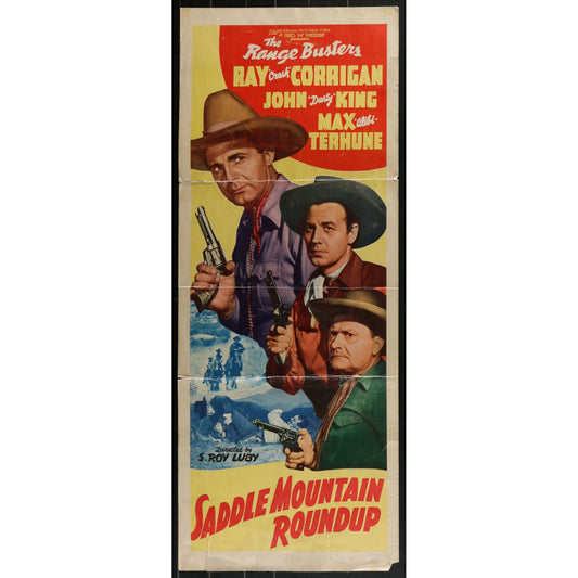 Saddle Mountain Roundup (1941) Original Western Insert Movie Poster Folded 14x36
