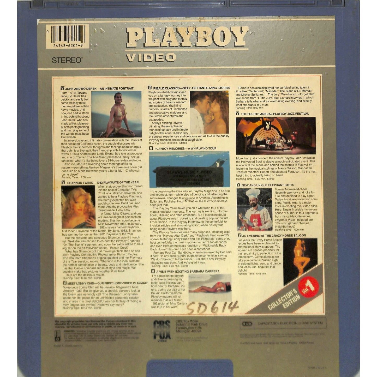 Playboy Video Collector's Edition Vol. 1 (1982) Vintage CED Videodisc TESTED