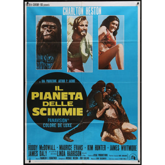 Planet of the Apes (1968) Original Italian 1P Folded Poster 39x55