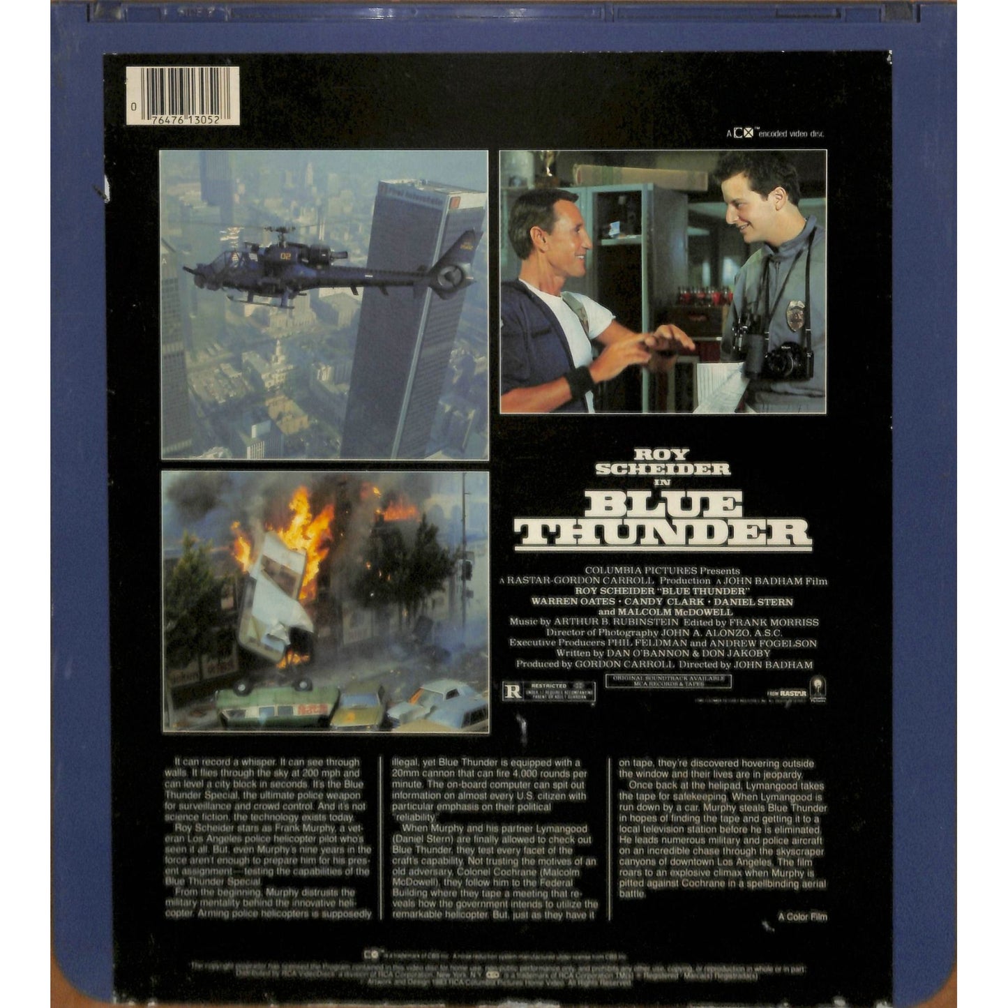 Blue Thunder (1983) Vintage CED RCA SelectaVision Videodisc TESTEDWORKING