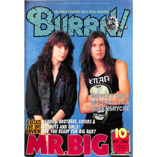 Burrn! Magazine Issue #10 October 1991 Mr. Big Cover Heavy Metal Japan