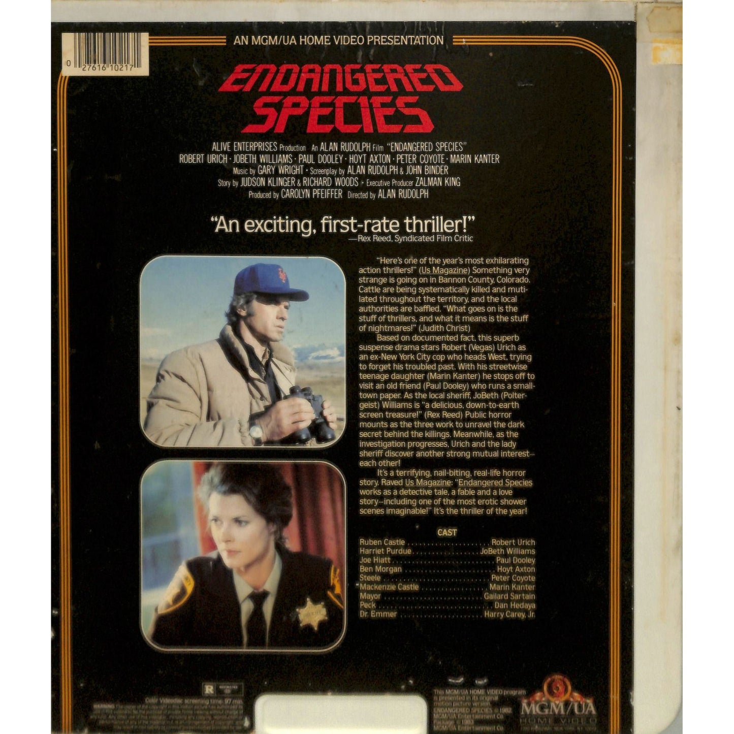 Endangered Species (1982) CED RCA SelectaVision TESTED WORKING