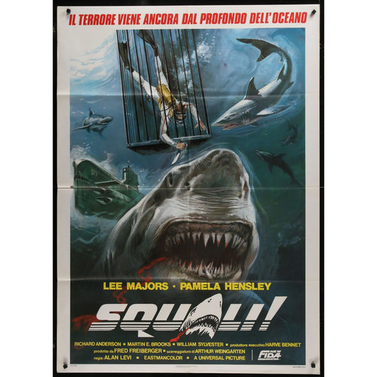 Sharks (1977) Original Italian 1P Movie Poster Folded 39x55