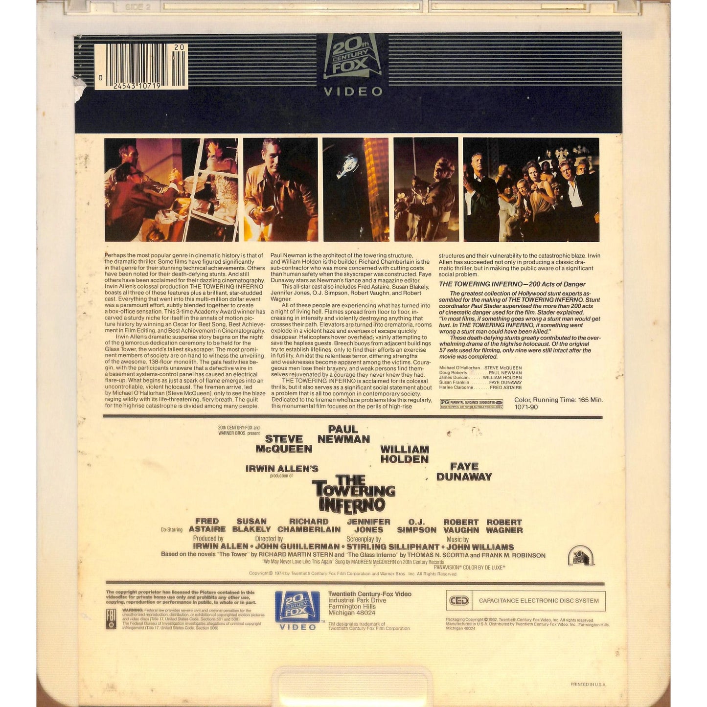 The Towering Inferno Parts 1 & 2 (1974) Vintage CED Videodisc TESTED WORKING